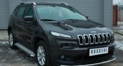 14 549 р. Одинарная защита переднего бампера из трубы диаметром 42 мм SLITKOFF Jeep Cherokee KL дорестайлинг (2014-2017)  с доставкой в г. Майкоп. Увеличить фотографию 3