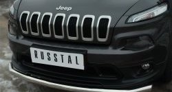 15 999 р. Одинарная защита переднего бампера диаметром 63 мм SLITKOFF Jeep Cherokee KL дорестайлинг (2014-2017)  с доставкой в г. Майкоп. Увеличить фотографию 2