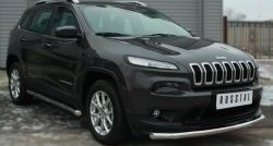 15 999 р. Одинарная защита переднего бампера диаметром 63 мм SLITKOFF Jeep Cherokee KL дорестайлинг (2014-2017)  с доставкой в г. Майкоп. Увеличить фотографию 3