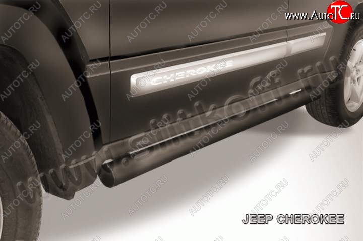 11 699 р. Защита порогов их труб d76 Slitkoff Jeep Cherokee KL дорестайлинг (2014-2017) (Цвет: серебристый)  с доставкой в г. Майкоп