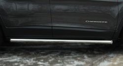 9 999 р. Защита порогов из круглой трубы диаметром 63 мм SLITKOFF  Jeep Cherokee  KL (2014-2017) дорестайлинг  с доставкой в г. Майкоп. Увеличить фотографию 4