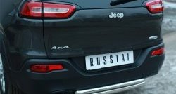 16 499 р. Защита заднего бампера (Ø63 и 42 мм, нержавейка) SLITKOFF Jeep Cherokee KL дорестайлинг (2014-2017)  с доставкой в г. Майкоп. Увеличить фотографию 2
