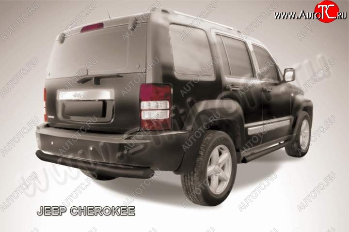 11 399 р. Защита заднего бампера из трубы d76 Slitkoff  Jeep Cherokee  KL (2014-2017) дорестайлинг (Цвет: серебристый)  с доставкой в г. Майкоп