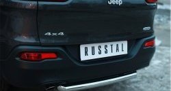 14 999 р. Одинарная защита заднего бампера из трубы диаметром 63 мм SLITKOFF Jeep Cherokee KL дорестайлинг (2014-2017)  с доставкой в г. Майкоп. Увеличить фотографию 2