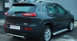 14 999 р. Одинарная защита заднего бампера из трубы диаметром 63 мм SLITKOFF Jeep Cherokee KL дорестайлинг (2014-2017)  с доставкой в г. Майкоп. Увеличить фотографию 3