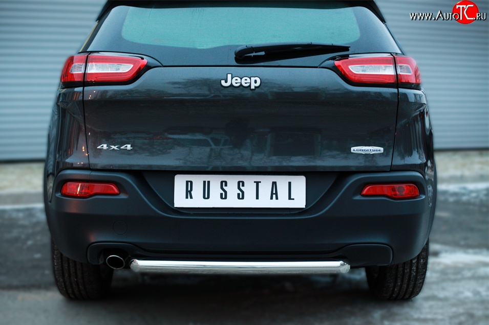 14 999 р. Одинарная защита заднего бампера из трубы диаметром 63 мм SLITKOFF Jeep Cherokee KL дорестайлинг (2014-2017)  с доставкой в г. Майкоп