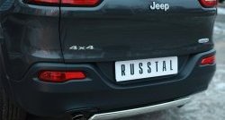 11 599 р. Защита заднего бампера (Ø75x42 мм, нержавейка) Russtal Jeep Cherokee KL дорестайлинг (2014-2017)  с доставкой в г. Майкоп. Увеличить фотографию 3