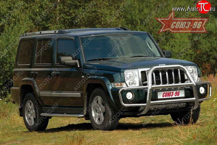26 954 р. Решетка передняя с защитой бампера Souz-96 (d76) Jeep Commander (2006-2010)  с доставкой в г. Майкоп