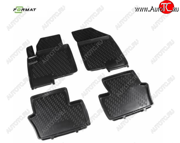 5 399 р. Комплект ковриков салона Format (повышенная износостойкость). Jeep Compass MK рестайлинг (2011-2015) (Черные)  с доставкой в г. Майкоп