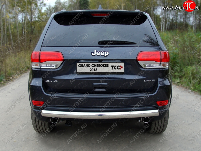21 999 р. Защита заднего бампера (овальная) ТСС (нержавейка d75х42 мм)  Jeep Grand Cherokee  WK2 (2013-2018) 1-ый рестайлинг  с доставкой в г. Майкоп