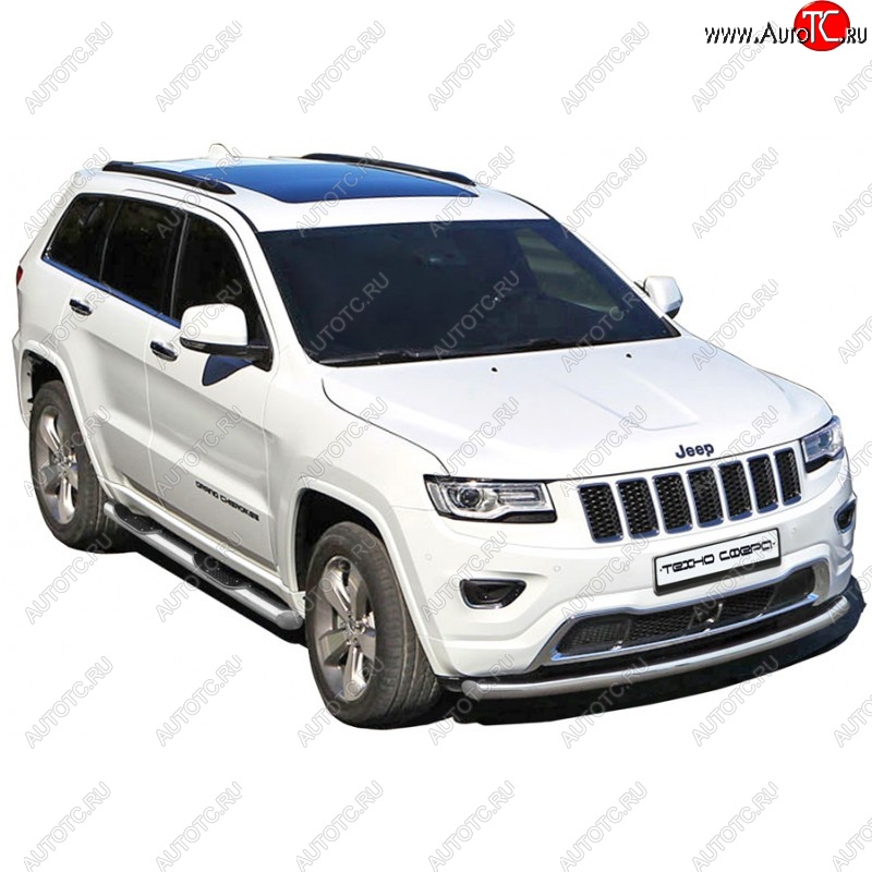 30 999 р. Защита порогов WK2 Restyling ТехноСфера (Техно Сфера) (нержавейка, с проступью, d76 mm)  Jeep Grand Cherokee  WK2 (2010-2013) дорестайлинг  с доставкой в г. Майкоп