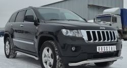 15 249 р. Защита переднего бампера (Ø63 мм волна, нержавейка) SLITKOFF Jeep Grand Cherokee WK2 дорестайлинг (2010-2013)  с доставкой в г. Майкоп. Увеличить фотографию 3