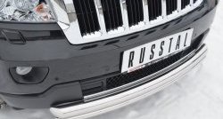 17 749 р. Защита переднего бампера (2 трубыØ76 и 42 мм, нержавейка) SLITKOFF  Jeep Grand Cherokee  WK2 (2010-2013) дорестайлинг  с доставкой в г. Майкоп. Увеличить фотографию 2