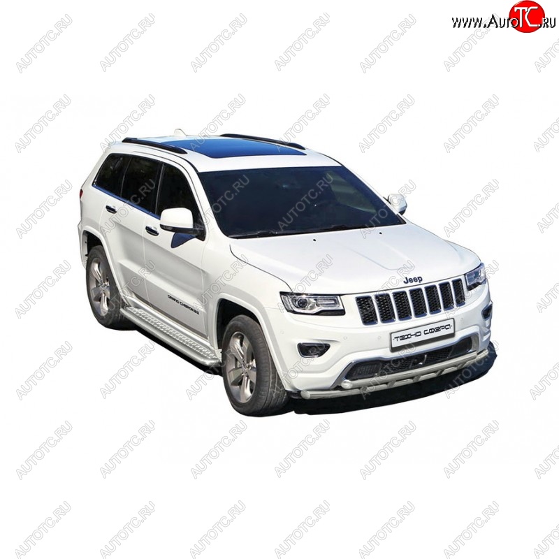 35 699 р. Защита переднего бампера WK2 Restyling ТехноСфера (Техно Сфера) (двойная, нержавейка, d63.5 mm) Jeep Grand Cherokee WK2 дорестайлинг (2010-2013)  с доставкой в г. Майкоп