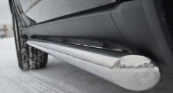 70 999 р. Защита порогов из круглой трубы диаметром 63 мм Russtal Jeep Grand Cherokee WK2 дорестайлинг (2010-2013) (Защита порогов с со скосами на торцах (вариант 1))  с доставкой в г. Майкоп. Увеличить фотографию 3