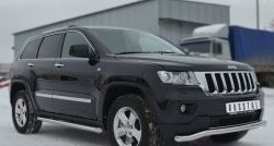 70 999 р. Защита порогов из круглой трубы диаметром 63 мм Russtal Jeep Grand Cherokee WK2 дорестайлинг (2010-2013) (Защита порогов с со скосами на торцах (вариант 1))  с доставкой в г. Майкоп. Увеличить фотографию 2