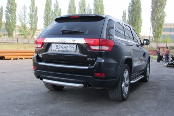 6 999 р. Защита заднего бампера из трубы d76 Slitkoff (короткая) Jeep Grand Cherokee WK2 дорестайлинг (2010-2013) (Цвет: серебристый)  с доставкой в г. Майкоп. Увеличить фотографию 4
