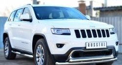 19 999 р. Защита переднего бампера (2 трубыØ76 и 63 мм, нержавейка) SLITKOFF  Jeep Grand Cherokee  WK2 (2013-2018) 1-ый рестайлинг  с доставкой в г. Майкоп. Увеличить фотографию 3