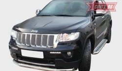 16 739 р. Защита переднего бампера одинарная Souz-96 (d76) Jeep Grand Cherokee WK2 дорестайлинг (2010-2013)  с доставкой в г. Майкоп. Увеличить фотографию 3