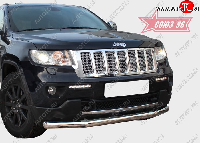 16 739 р. Защита переднего бампера одинарная Souz-96 (d76) Jeep Grand Cherokee WK2 дорестайлинг (2010-2013)  с доставкой в г. Майкоп
