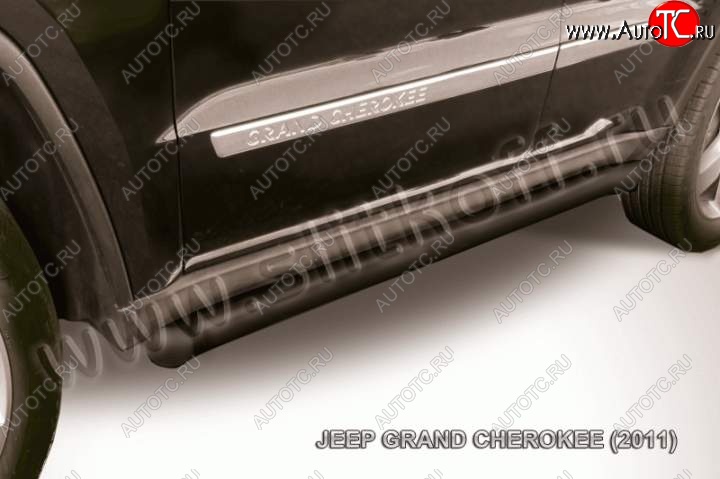 11 999 р. Защита порогов из труб d57 Slitkoff Jeep Grand Cherokee WK2 дорестайлинг (2010-2013) (Цвет: серебристый)  с доставкой в г. Майкоп