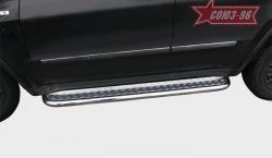 17 639 р. Защита порогов с листом Souz-96 (d60). Jeep Grand Cherokee WK2 дорестайлинг (2010-2013)  с доставкой в г. Майкоп. Увеличить фотографию 2
