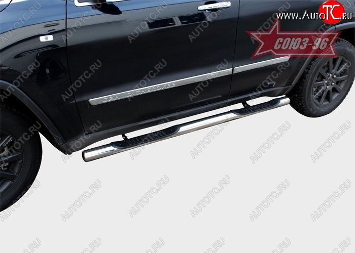 17 954 р. Защита порогов с проступью Souz-96 (d76) Jeep Grand Cherokee WK2 дорестайлинг (2010-2013)  с доставкой в г. Майкоп