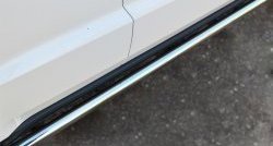 70 999 р. Защита порогов из круглой трубы диаметром 63 мм Russtal Jeep Grand Cherokee WK2 дорестайлинг (2010-2013) (Защита порогов с со скосами на торцах (вариант 1))  с доставкой в г. Майкоп. Увеличить фотографию 2