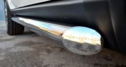 70 999 р. Защита порогов из круглой трубы диаметром 63 мм Russtal Jeep Grand Cherokee WK2 дорестайлинг (2010-2013) (Защита порогов с со скосами на торцах (вариант 1))  с доставкой в г. Майкоп. Увеличить фотографию 3