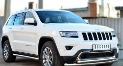 70 999 р. Защита порогов из круглой трубы диаметром 63 мм Russtal Jeep Grand Cherokee WK2 дорестайлинг (2010-2013) (Защита порогов с со скосами на торцах (вариант 1))  с доставкой в г. Майкоп. Увеличить фотографию 4