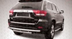 Двойная защита заднего бампера из труб диаметрами по 57 мм Slitkoff Jeep Grand Cherokee  WK2 (2010-2013) дорестайлинг