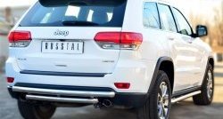17 699 р. Защита заднего бампера (2 трубы Ø63 мм, дуги, нержавейка) SLITKOFF  Jeep Grand Cherokee  WK2 (2013-2018) 1-ый рестайлинг  с доставкой в г. Майкоп. Увеличить фотографию 4