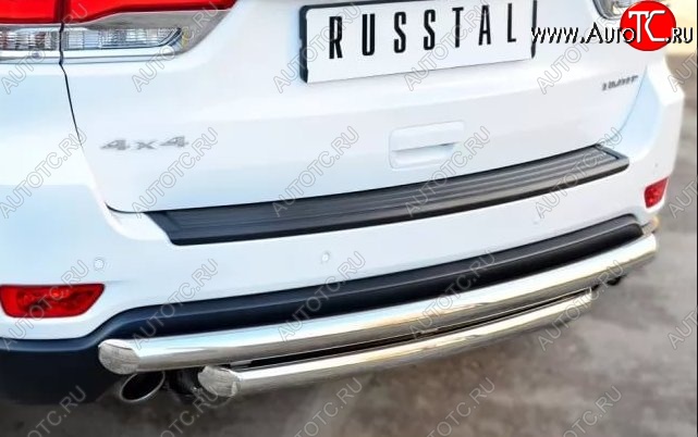 20 699 р. Защита заднего бампера (2 трубы Ø63 мм, нержавейка) SLITKOFF  Jeep Grand Cherokee  WK2 (2010-2013) дорестайлинг  с доставкой в г. Майкоп