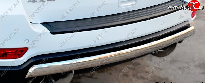 13 999 р. Защита заднего бампера (Ø75x42 мм, нержавейка) Russtal Jeep Grand Cherokee WK2 дорестайлинг (2010-2013)  с доставкой в г. Майкоп
