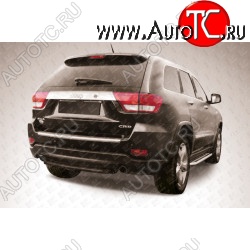 5 949 р. Защита заднего бампера из трубы d57 Slitkoff (короткая) Jeep Grand Cherokee WK2 дорестайлинг (2010-2013) (Цвет: серебристый)  с доставкой в г. Майкоп