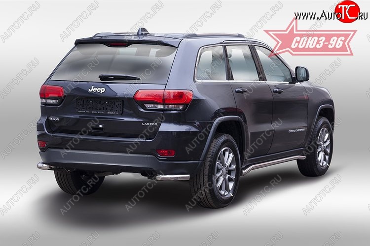 12 329 р. Защита заднего бампера из боковых уголков рестайлинг Souz-96 (d60) Jeep Grand Cherokee WK2 дорестайлинг (2010-2013)  с доставкой в г. Майкоп