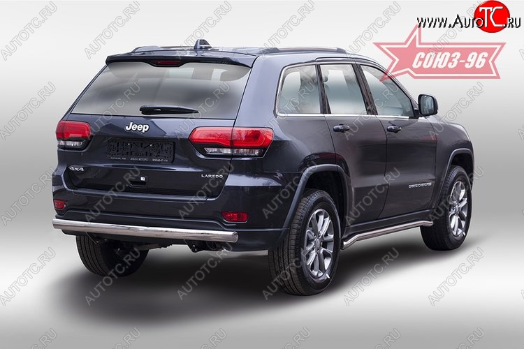 13 679 р. Защита заднего бампера Souz-96 рестайлинг (овал 75х42) Jeep Grand Cherokee WK2 дорестайлинг (2010-2013)  с доставкой в г. Майкоп