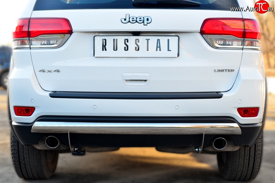 15 999 р. Защита заднего бампера (Ø75x42 мм, нержавейка) SLITKOFF  Jeep Grand Cherokee  WK2 (2013-2018) 1-ый рестайлинг  с доставкой в г. Майкоп