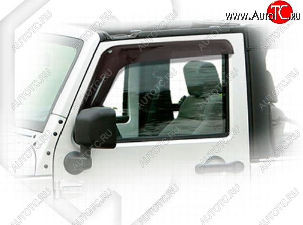 1 839 р. Дефлектора окон CA-Plastiс  Jeep Wrangler  JK (2006-2010) 3 дв. дорестайлинг (Classic полупрозрачный)  с доставкой в г. Майкоп