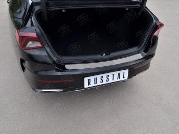 1 199 р. Защитная накладка заднего бампера Russtal KIA K5 DL (2019-2022) (нержавейка шлифованная)  с доставкой в г. Майкоп. Увеличить фотографию 2