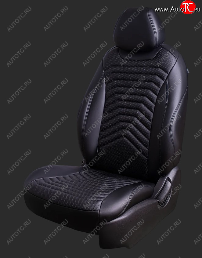 18 749 р. Чехлы для сидений Lord Autofashion Байрон ПРЕЗИДЕНТ (экокожа, спинка 40/60, подлокотник, отд. бок, 2 П- и 1 Г-образных подголовника) KIA K5 DL (2019-2022) (Черный, вставка черная, строчка черная)  с доставкой в г. Майкоп