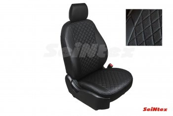Чехлы для сидений Seintex Ромб (экокожа) KIA K5  DL (2019-2022) (Цвет: черный)