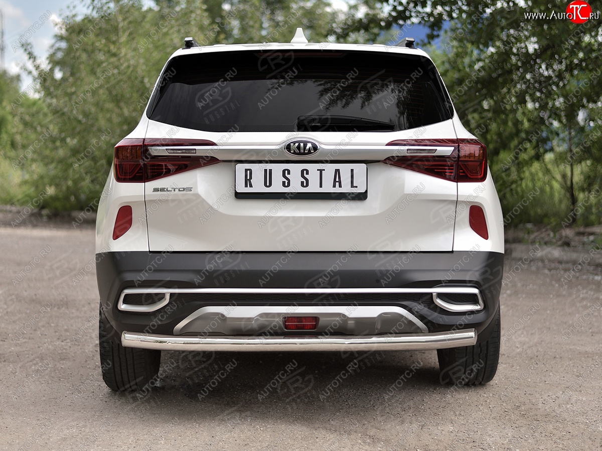 15 249 р. Защита заднего бампера (Ø63 мм, нержавейка) RUSSTAL  KIA Seltos (2019-2025)  с доставкой в г. Майкоп