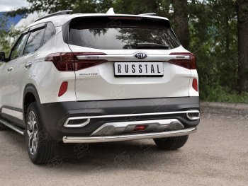 15 249 р. Защита заднего бампера (Ø63 мм, нержавейка) RUSSTAL  KIA Seltos (2019-2025)  с доставкой в г. Майкоп. Увеличить фотографию 2