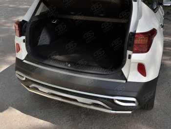 1 569 р. Защитная накладка заднего бампера Russtal KIA Seltos (2019-2025) (Нержавейка полированная)  с доставкой в г. Майкоп. Увеличить фотографию 2