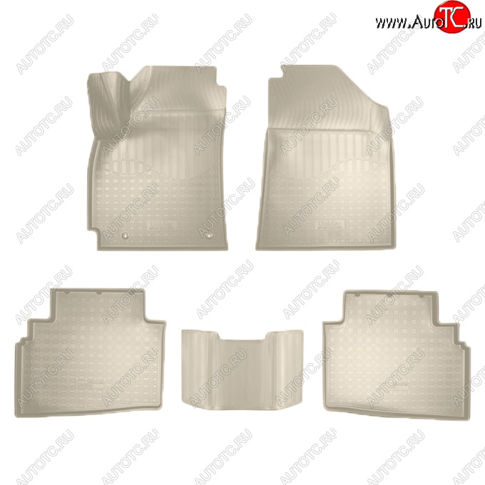 1 999 р. Коврики салонные Noplast (3D)  KIA Seltos (2019-2025) (Бежевые)  с доставкой в г. Майкоп