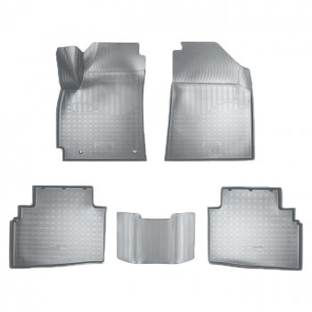 Коврики салонные Noplast (3D) KIA Seltos (2019-2025) (Серые)
