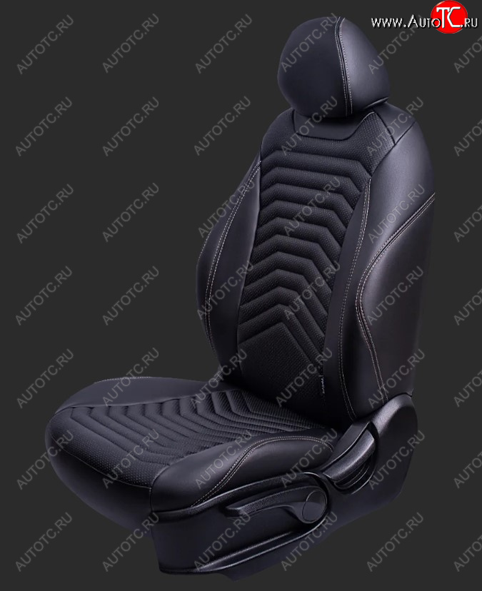 25 999 р. Чехлы для сидений Lord Autofashion Байрон ПРЕЗИДЕНТ (экокожа, спинка 60/40, 3 Г-образных подголовника)  KIA Seltos (2019-2025) (Черный, вставка черная, строчка бежевая)  с доставкой в г. Майкоп