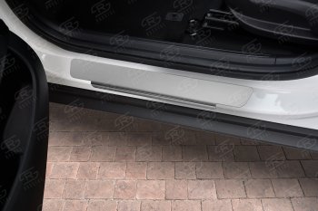 1 889 р. Пороги накладки Russtal KIA Seltos (2019-2025) (Нержавейка полированная)  с доставкой в г. Майкоп. Увеличить фотографию 2