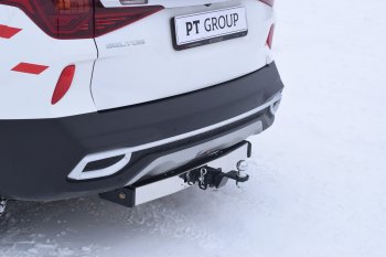 18 039 р. Фаркоп Petroil Tuning (съемный квадрат, с нержавеющей пластиной) KIA Seltos (2019-2025)  с доставкой в г. Майкоп. Увеличить фотографию 3